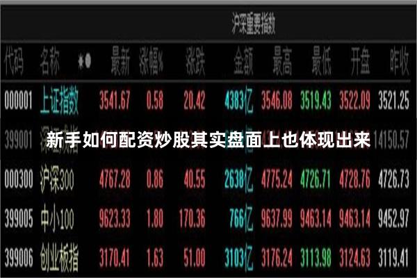 新手如何配资炒股其实盘面上也体现出来